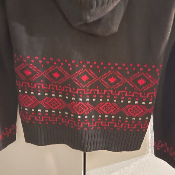 Zara Basic Hoodie Sweater in Dark Brown and Red - Picture 5 of 10